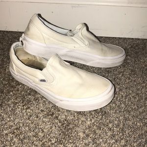 White slip on vans size 6